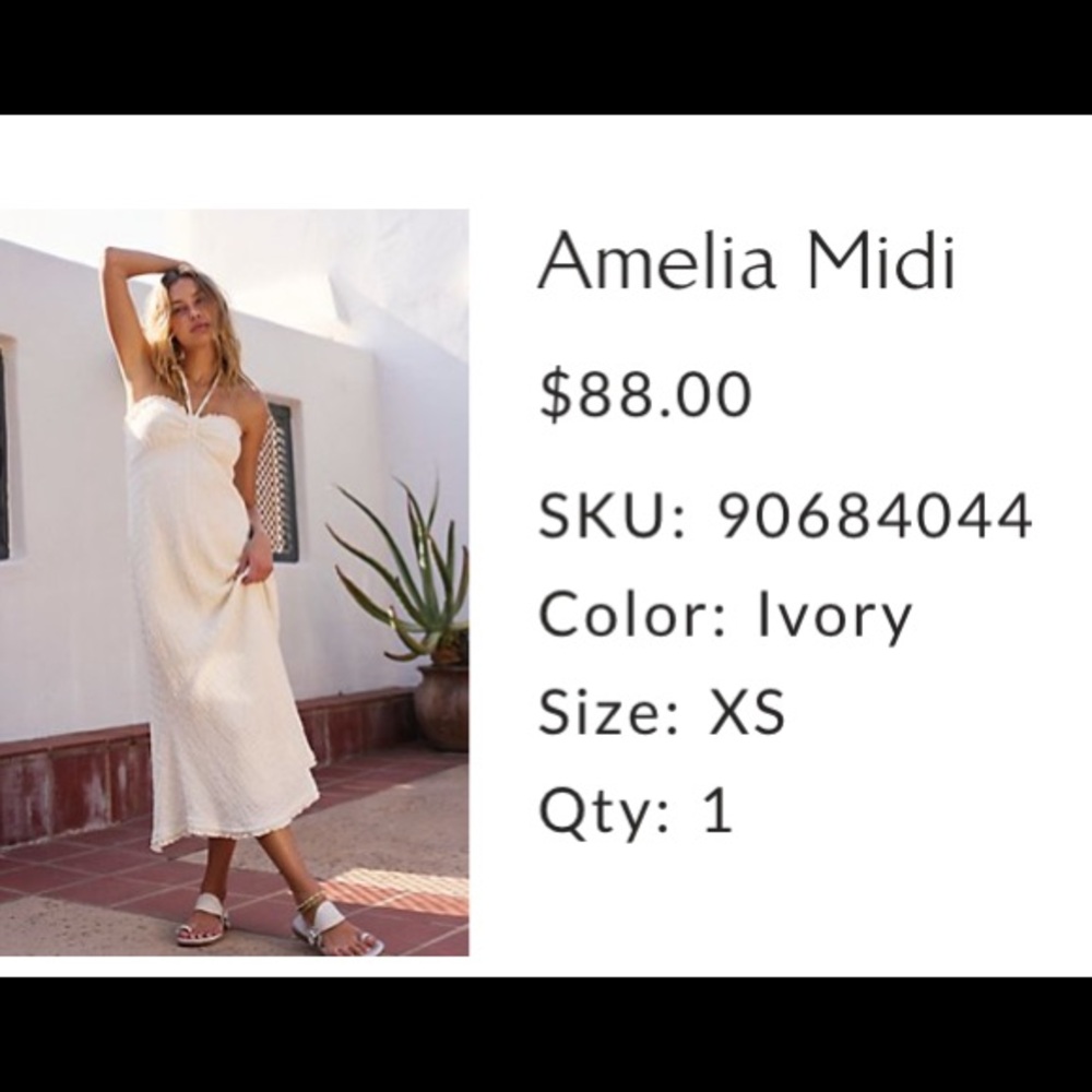 Brand NWT, never used Free People Amelia Midi Dress